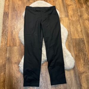 Banana Republic Size 8 Martin Fit Slacks‎ Black Wool Blend Cuff Hem Career Pant